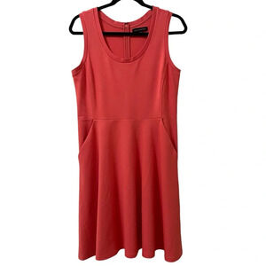 Banana Republic Pink Sleeveless Fit and Flare Cocktail Dress Pockets Size 8